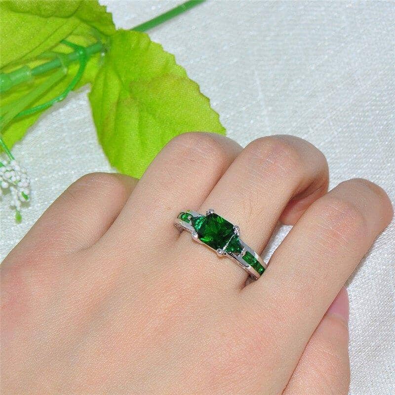 Simulated Emerald White Gold Filled RingRing