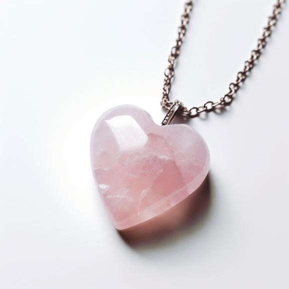 Rose Quartz Heart NecklaceNecklace