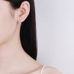 X Letter Leverback Diamond Hoop Earrings - 925 Sterling SilverEarrings